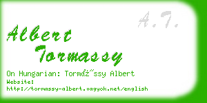 albert tormassy business card